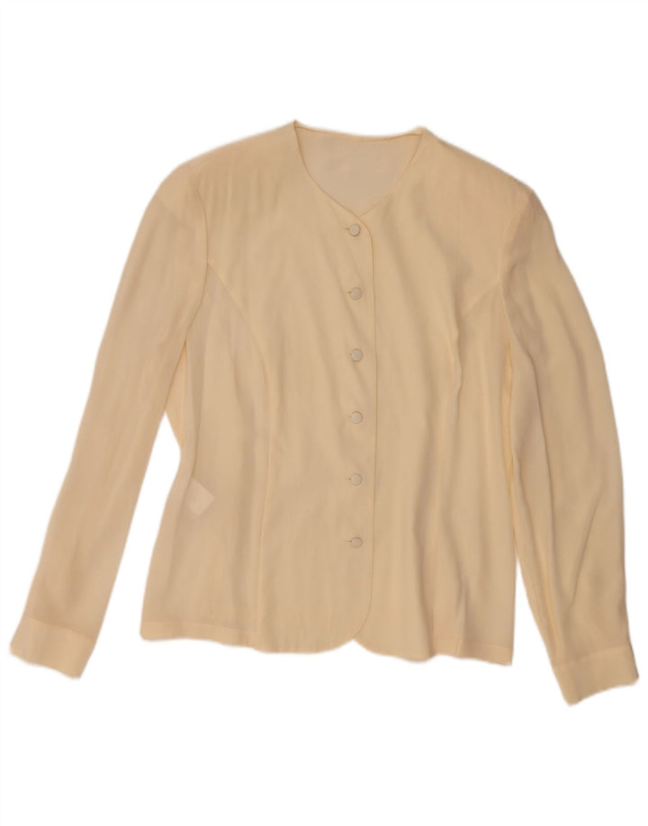 Camicetta da donna VINTAGE IT 48 XL in seta bianco sporco