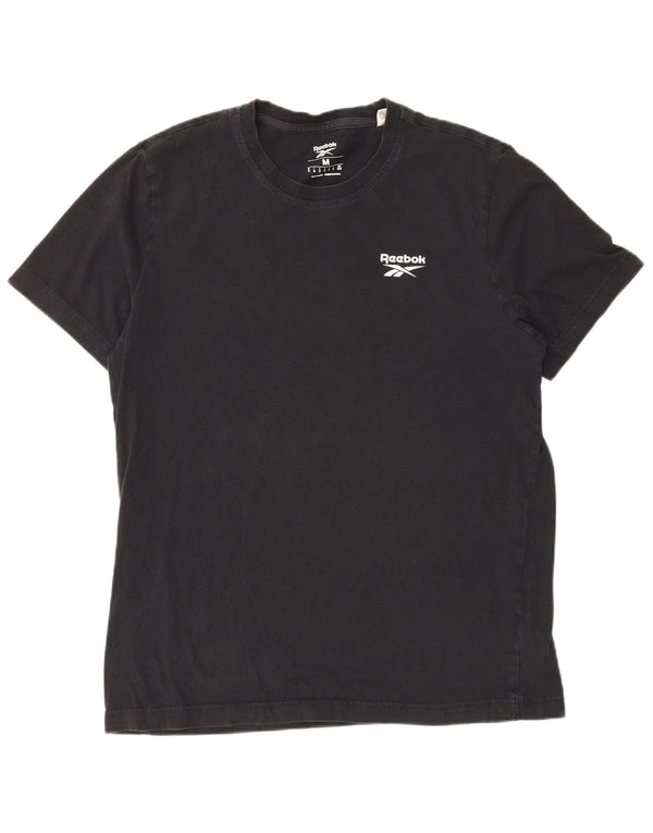 T-shirt Reebok da uomo Top media in cotone nero