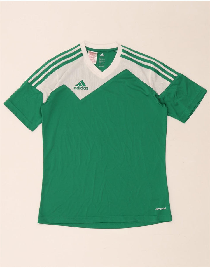 T-shirt ADIDAS da bambino Climacool 13-14 anni XL verde a blocchi di colore