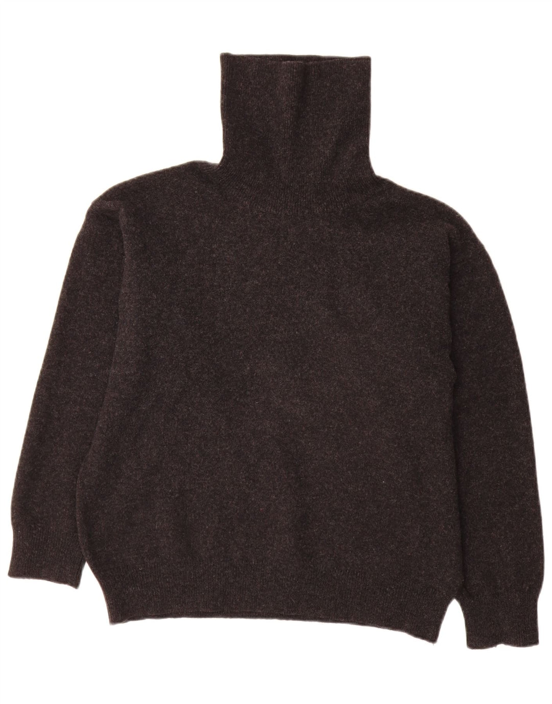 QUILL'S WOOLEN MARKET Maglione da uomo a collo alto in lana d'agnello grande grigia