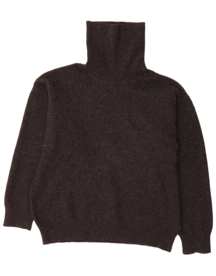 QUILL'S WOOLEN MARKET Maglione da uomo a collo alto in lana d'agnello grande grigia