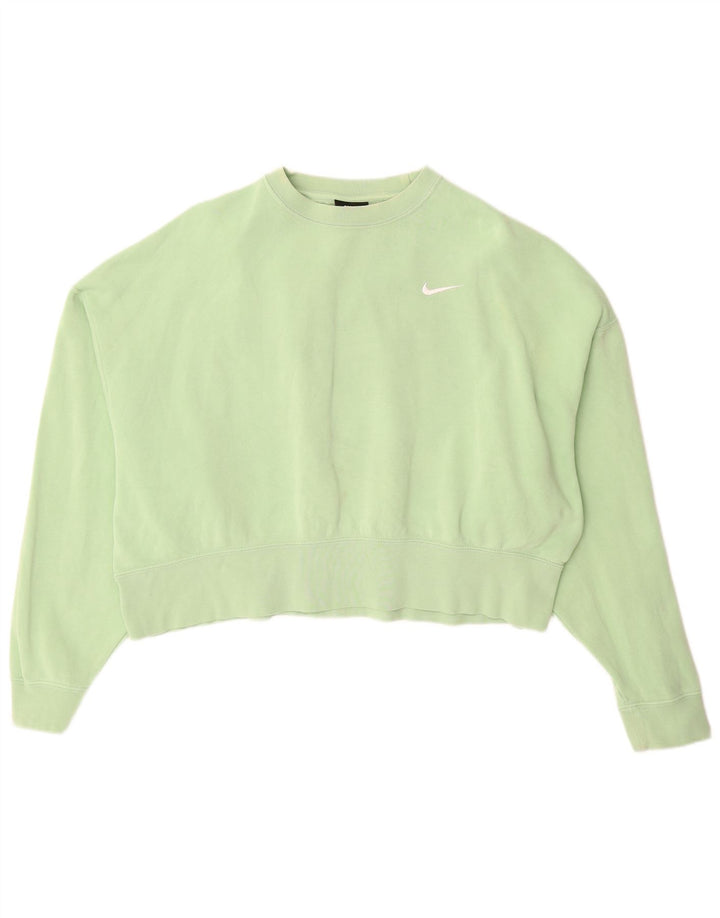 Felpa oversize da donna NIKE, maglione UK 10, piccolo cotone verde