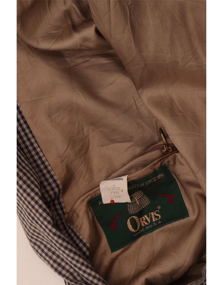 Giacca blazer da uomo a 3 bottoni Orvis UK 42 XL a quadretti grigi