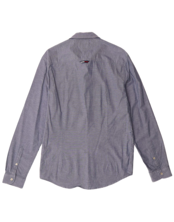 TOMMY HILFIGER Camicia slim fit da uomo in cotone blu medio