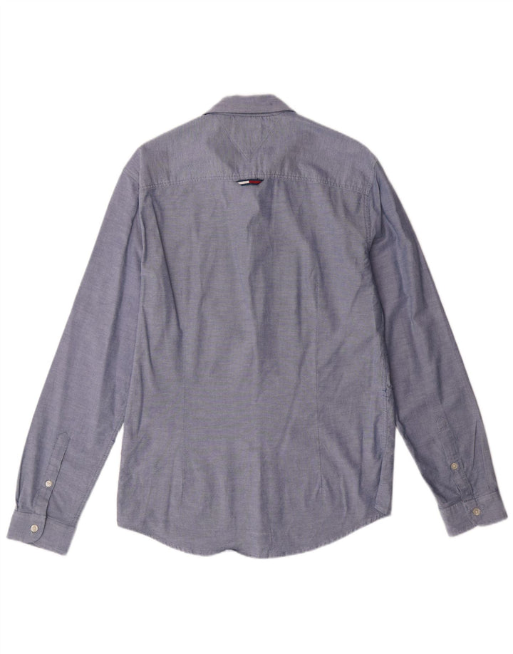 TOMMY HILFIGER Camicia slim fit da uomo in cotone blu medio