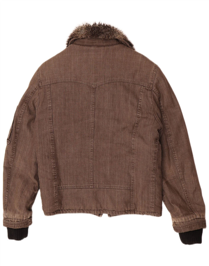 Giacca a vento bomber in shearling da uomo Imperial UK 38 Cotone marrone medio