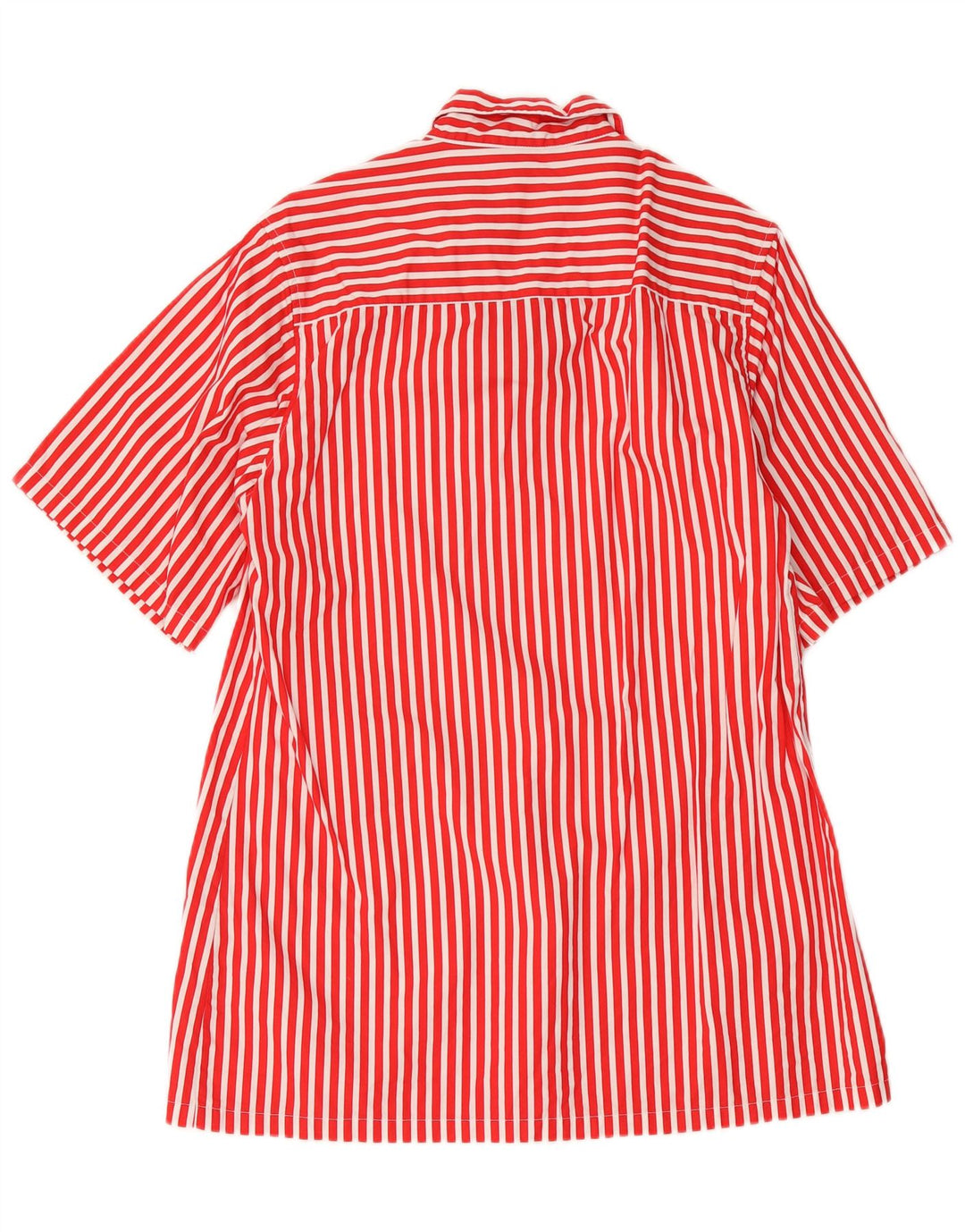 Abito a trapezio vintage da donna UK 14 cotone gessato rosso medio
