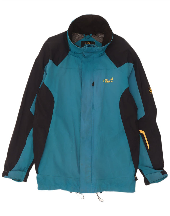 Giacca antipioggia da uomo Jack Wolfskin UK 44/46 XL Blu Colourblock Poliammide