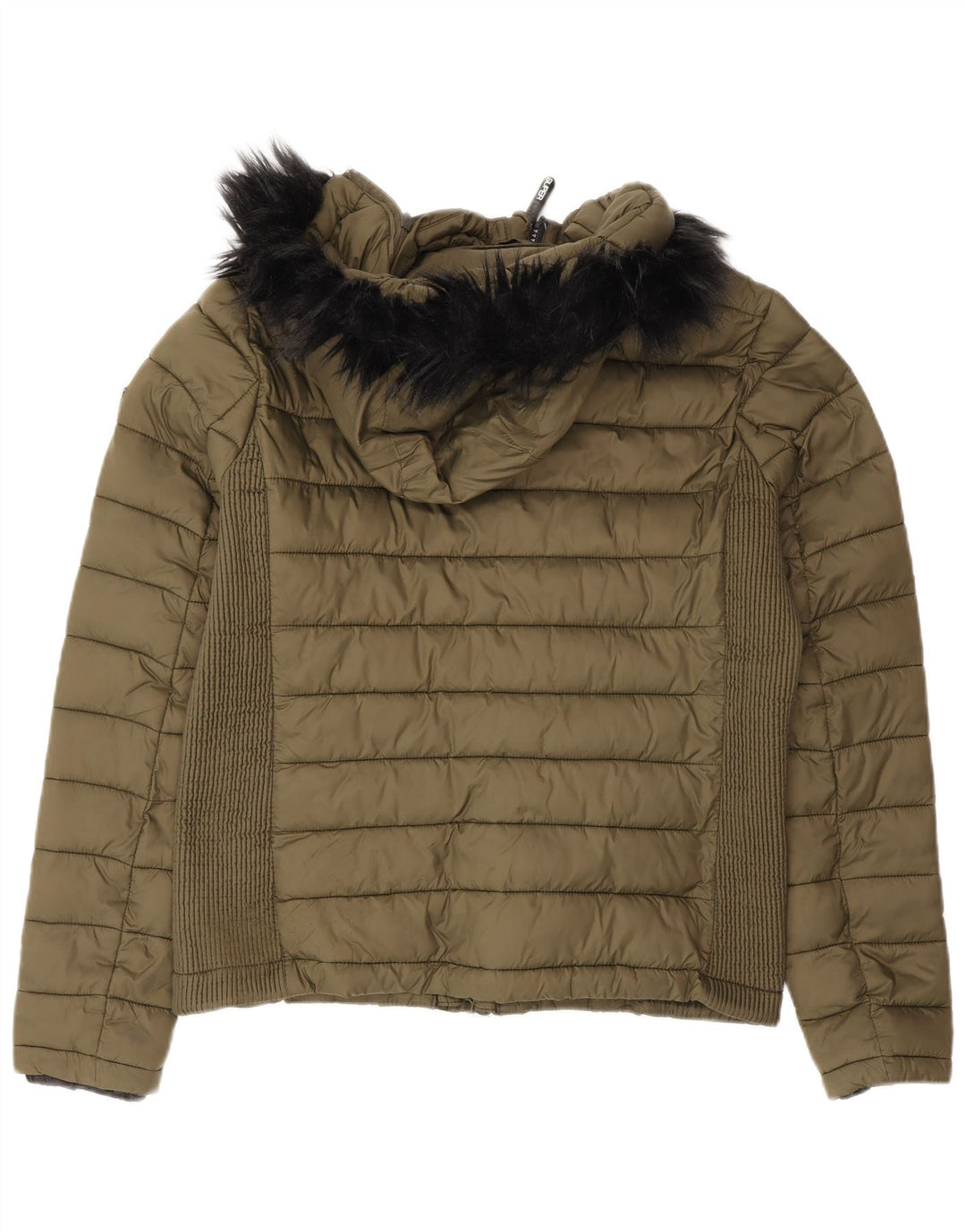 Giacca imbottita con cappuccio da donna Superdry UK 14 Large Green Nylon