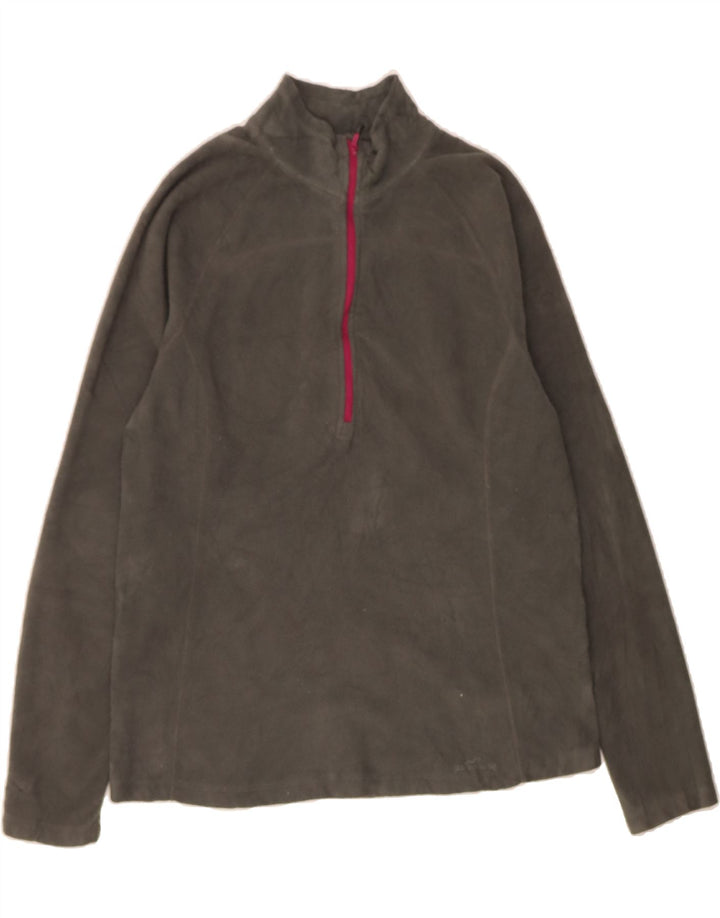 EDDIE BAUER Womens Zip Neck Fleece Jumper UK 18 XL Grey Polyester Vintage Eddie Bauer and Second-Hand Eddie Bauer from Messina Hembry 