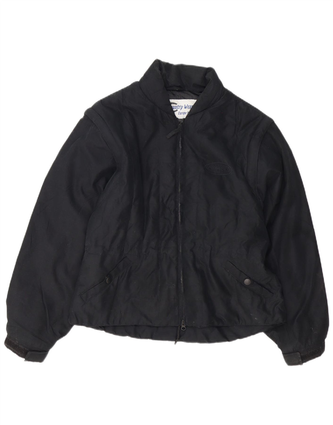 Giubbotto bomber vintage da uomo UK 36 piccolo poliestere nero