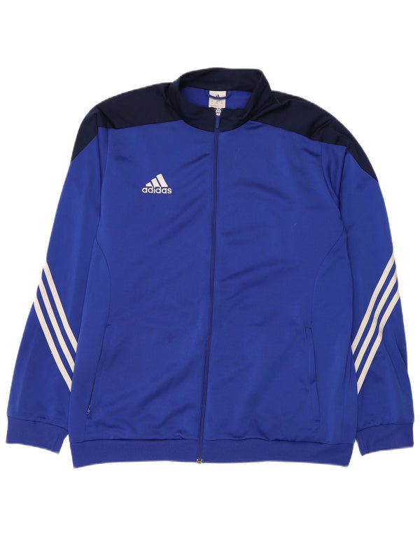 Giacca da ginnastica da uomo Adidas XL blu in poliestere color block