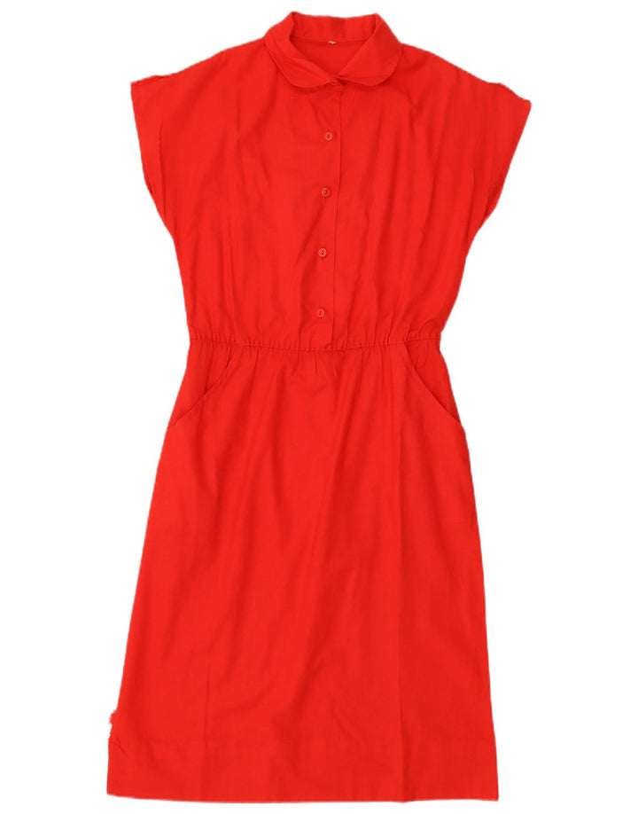 Abito basic da donna vintage UK 12 rosso medio