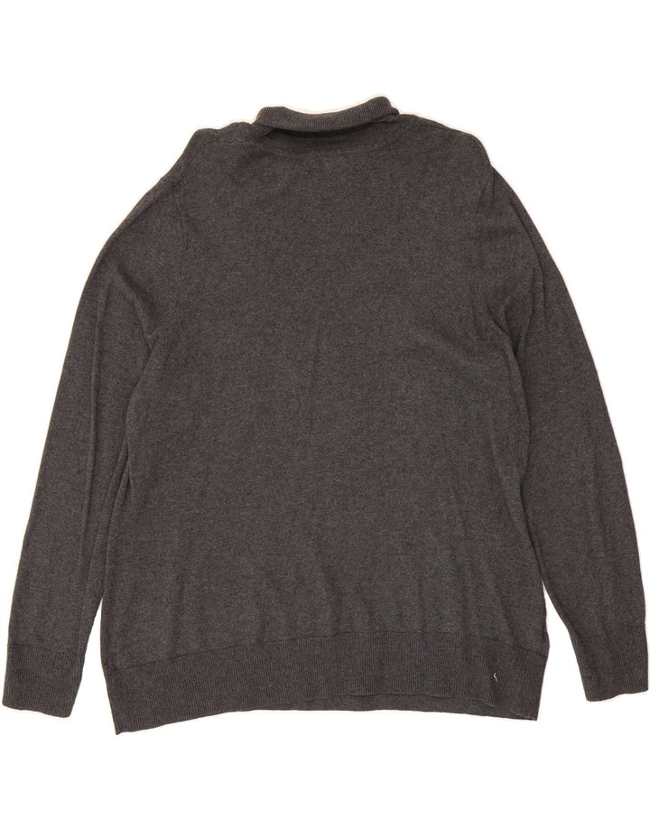 EDDIE BAUER Womens Roll Neck Jumper Sweater UK 20 2XL Grey Cotton Vintage Eddie Bauer and Second-Hand Eddie Bauer from Messina Hembry 