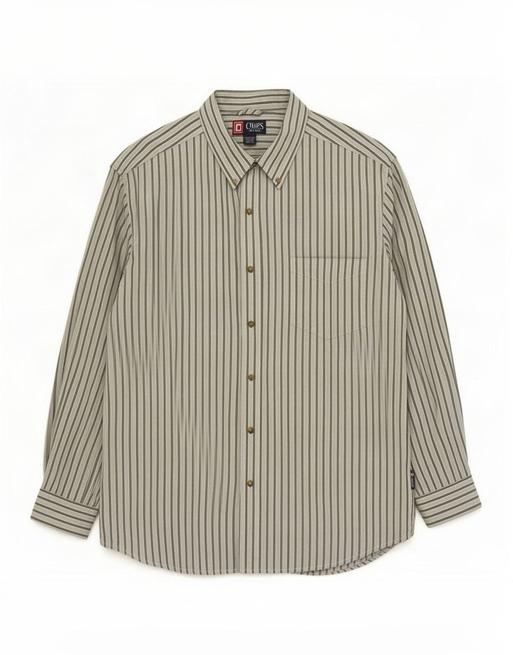 Camicia da uomo Chaps XL in cotone a righe verdi