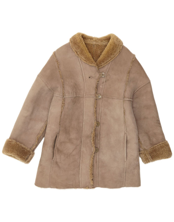 Cappotto in shearling vintage da donna IT 42 Shearling beige medio