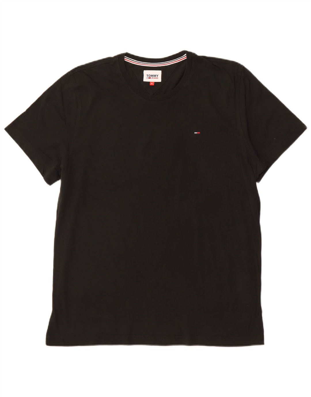TOMMY HILFIGER T-shirt da uomo Top XL in cotone nero