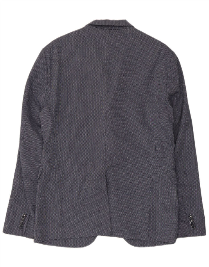 ZARA Giacca Blazer a 2 Bottoni da Uomo EU 50 Medio Blu Navy Poliestere