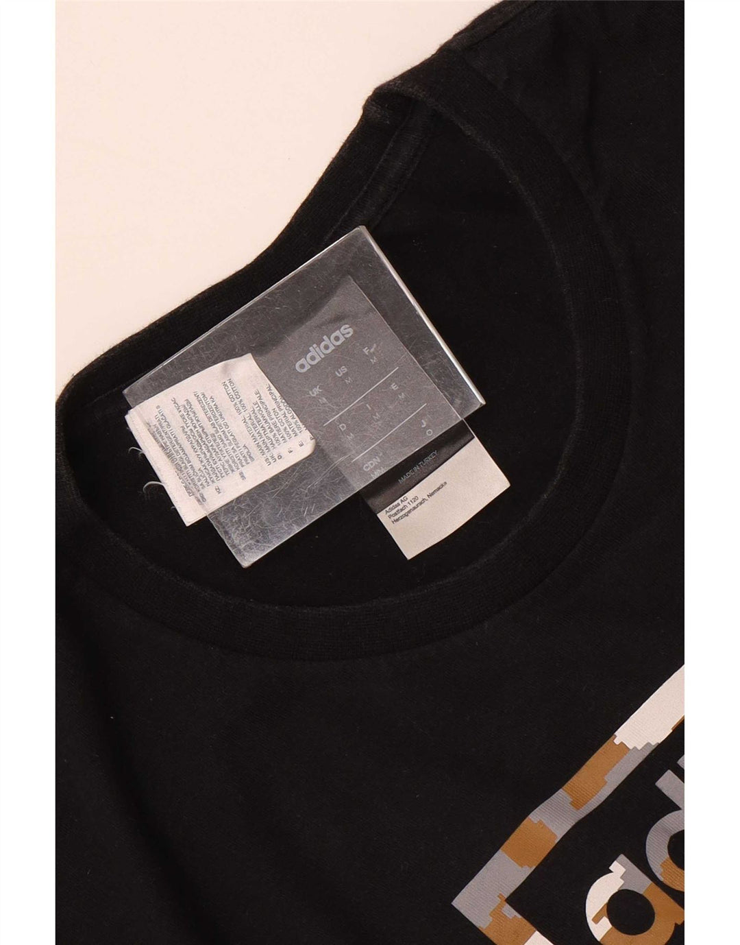 T-shirt grafica da uomo Adidas Top in cotone nero medio