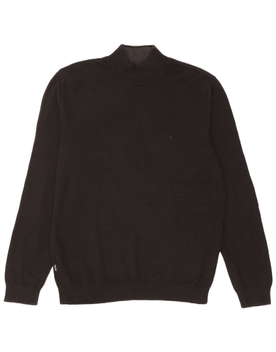 PIERRE CARDIN Maglione da uomo con collo alto e maglione grande in cotone nero