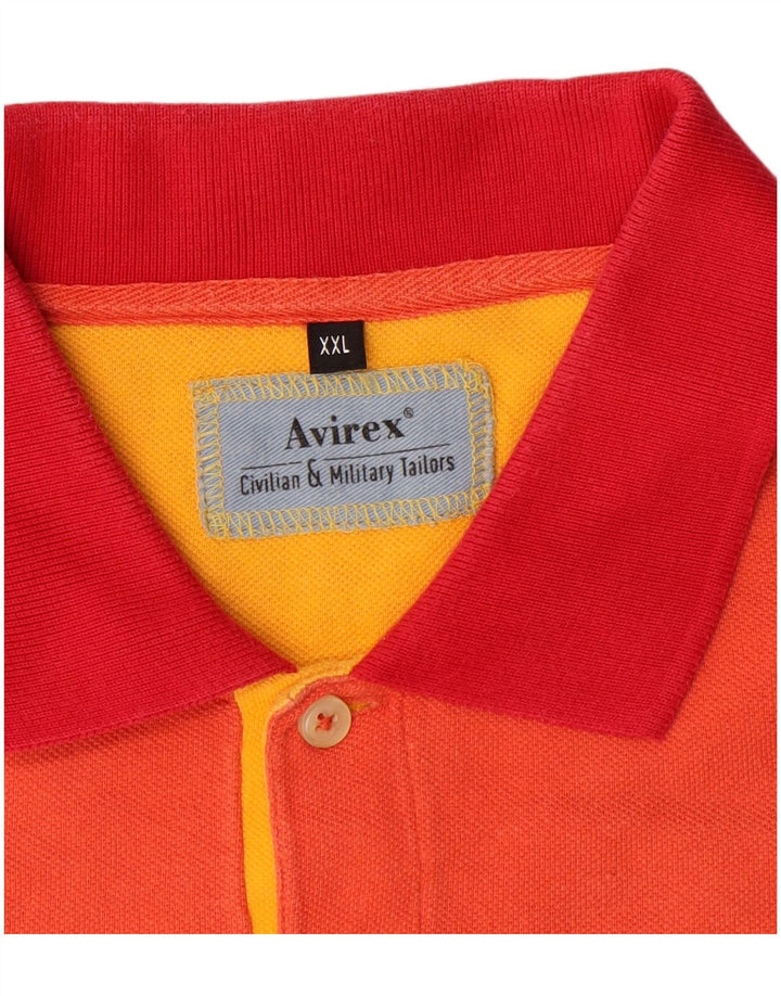 Polo da uomo Avirex 2XL in cotone arancione