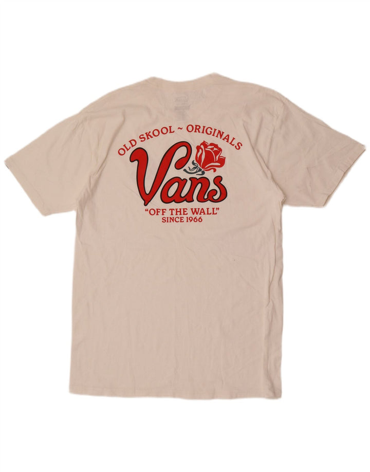 T-shirt grafica da uomo con vestibilità classica Vans, taglia grande, in cotone bianco