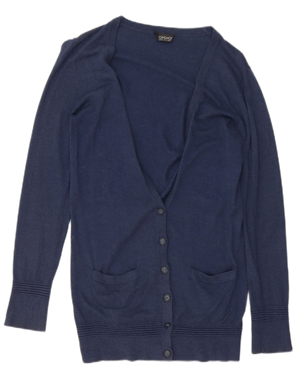 Maglione cardigan oversize lungo da donna Topshop UK 10 piccolo blu navy