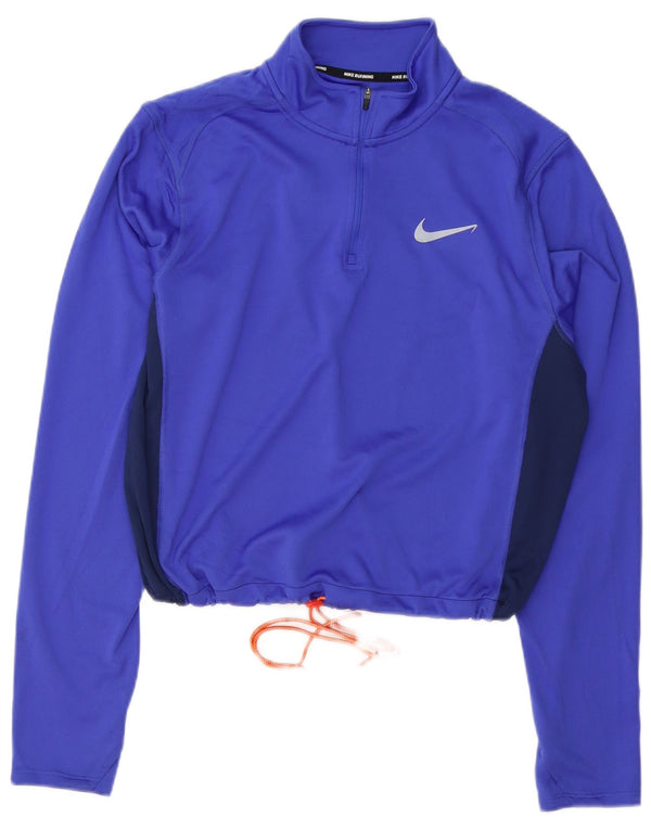 Felpa Nike Dri Fit Crop da donna, taglia UK 18 XL, color block blu