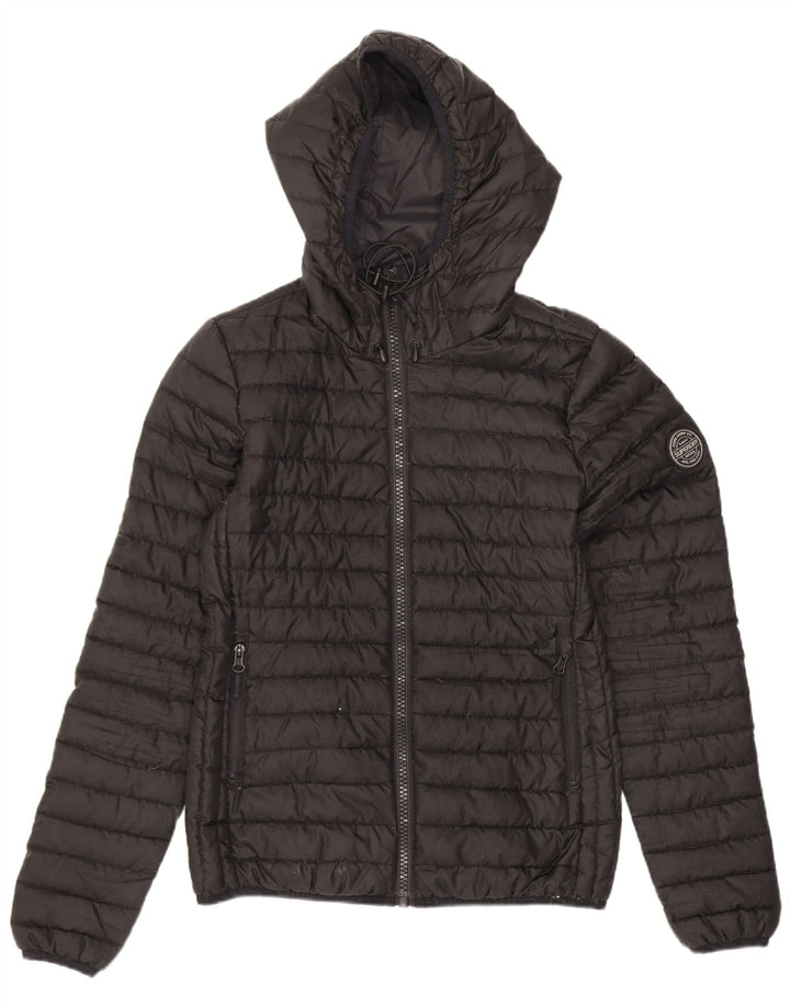 Giacca imbottita con cappuccio da donna Superdry UK 6 XS poliestere nero