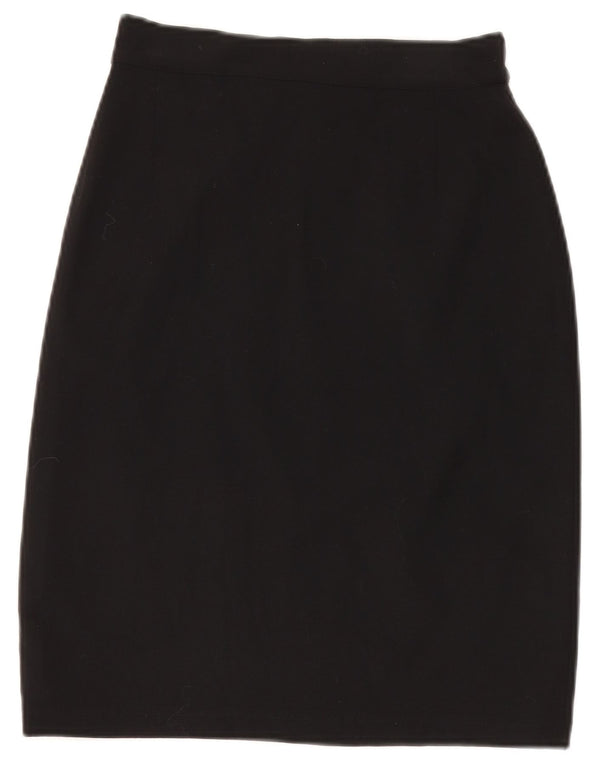 Gonna tubino a vita alta da donna Max Mara UK 14 grande W28 lana nera