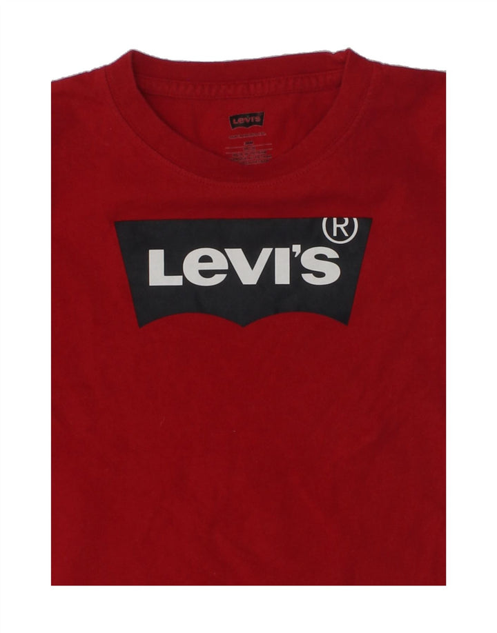 LEVI'S Boys Graphic Top Long Sleeve 2-3 Years Red Cotton Vintage Levi's and Second-Hand Levi's from Messina Hembry 