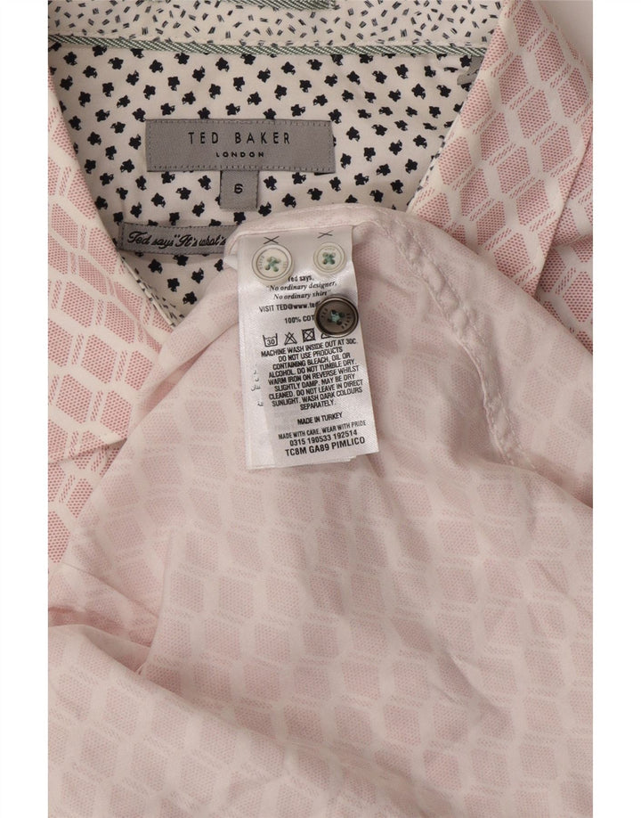 Camicia da uomo TED BAKER taglia 6 2XL cotone geometrico rosa