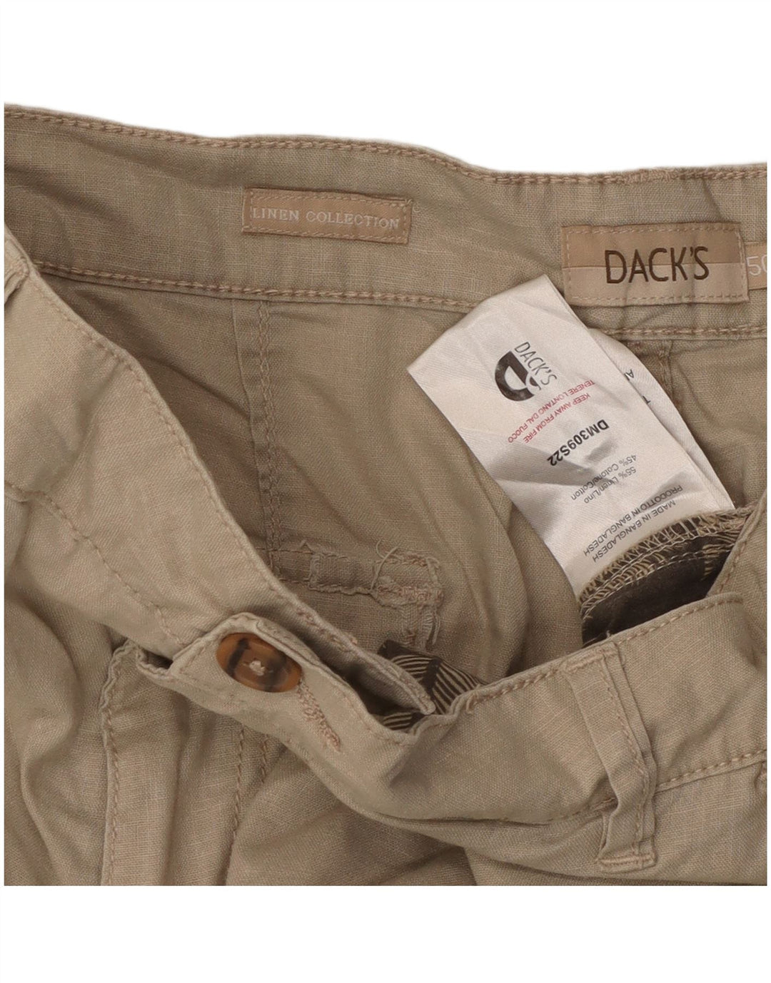 Pantaloncini chino da uomo di Dack IT 50 Large W36 Lino beige