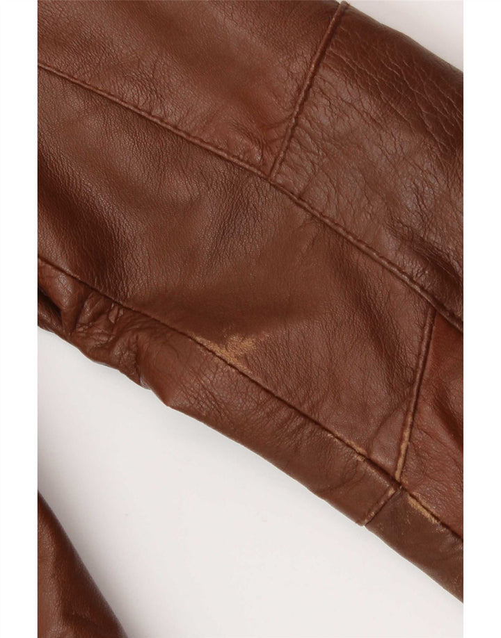 Giacca da motociclista in pelle da donna Sasch UK 14 grande marrone
