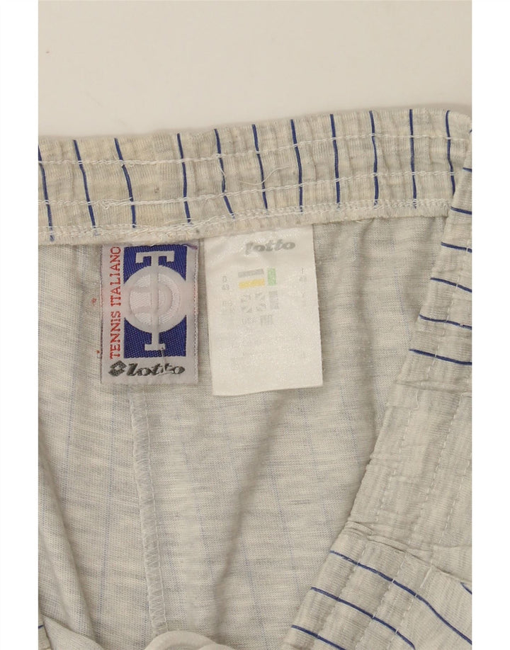 LOTTO Mens Casual Shorts UK 38/40 Medium  Grey Pinstripe Polyester Vintage Lotto and Second-Hand Lotto from Messina Hembry 