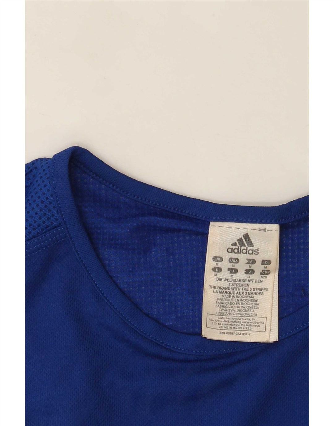 Canotta Adidas da uomo in poliestere blu medio
