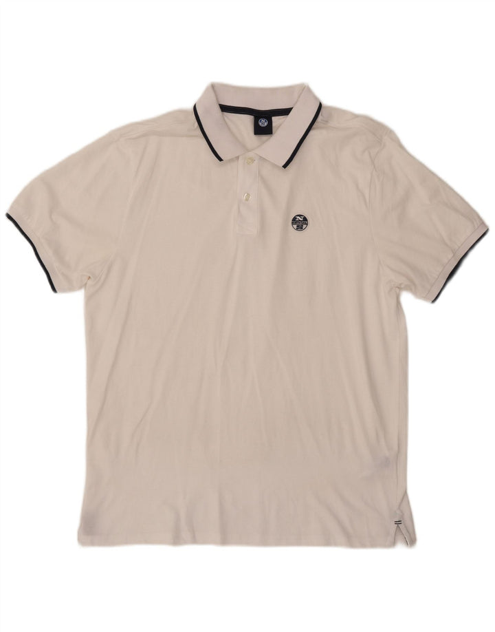Polo da uomo North Sails grande in cotone bianco