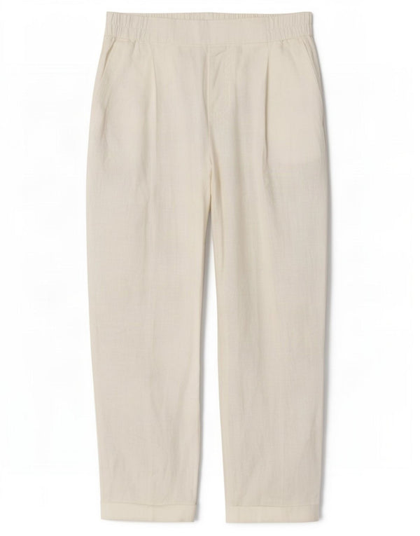 Pantaloni cropped a vita alta da donna Benetton W30 L24 bianchi