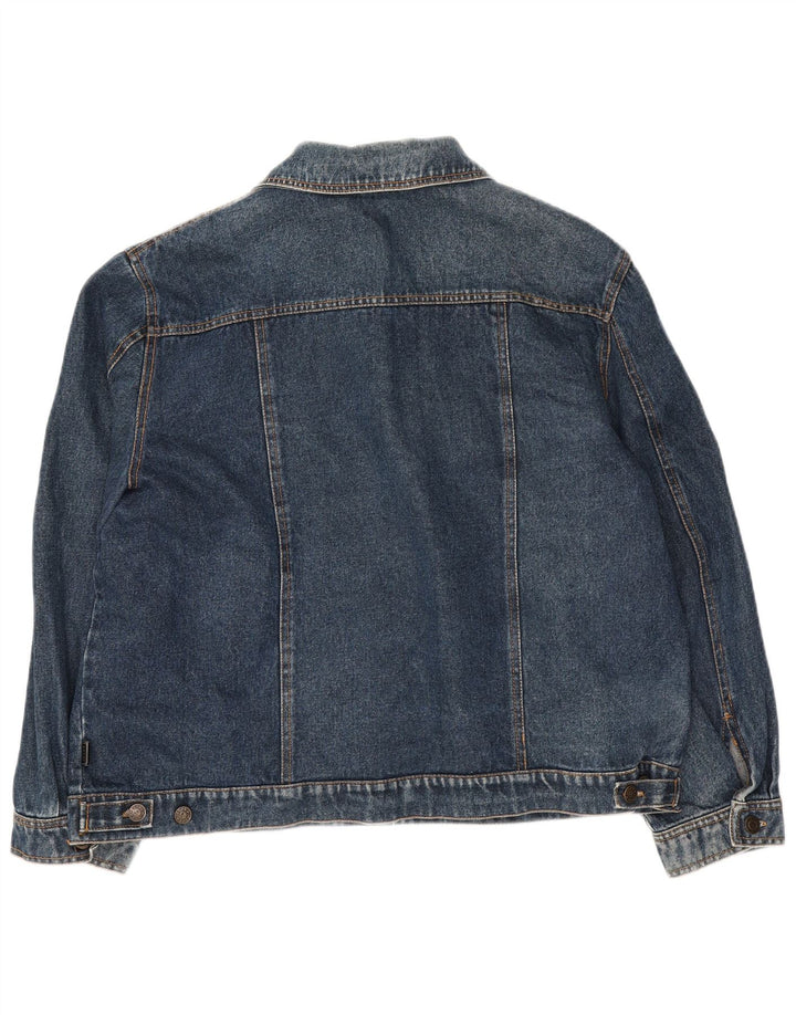 Giacca di jeans oversize da donna vintage UK 10 piccola blu