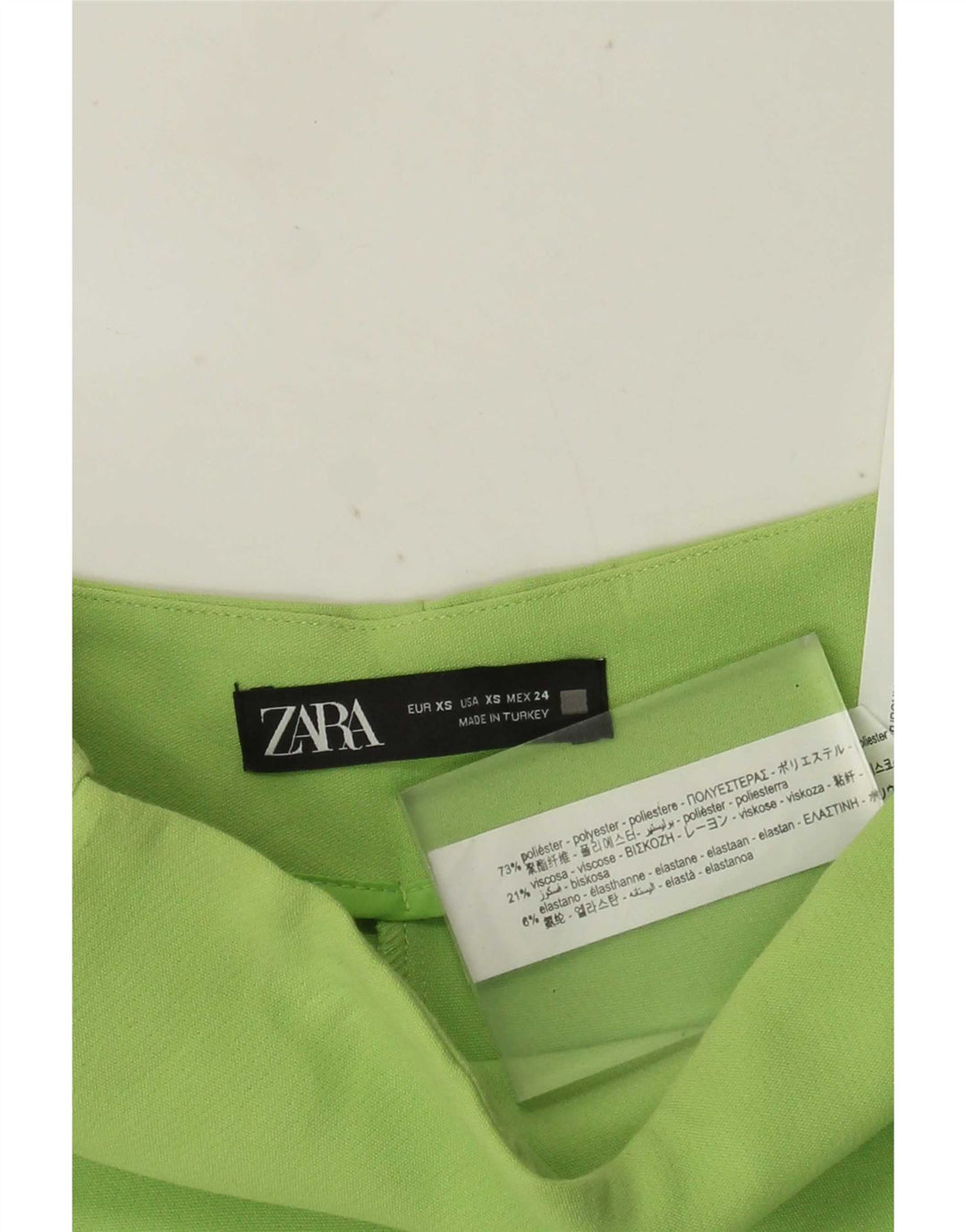 Gonna corta da donna Zara UK 4 XS verde poliestere