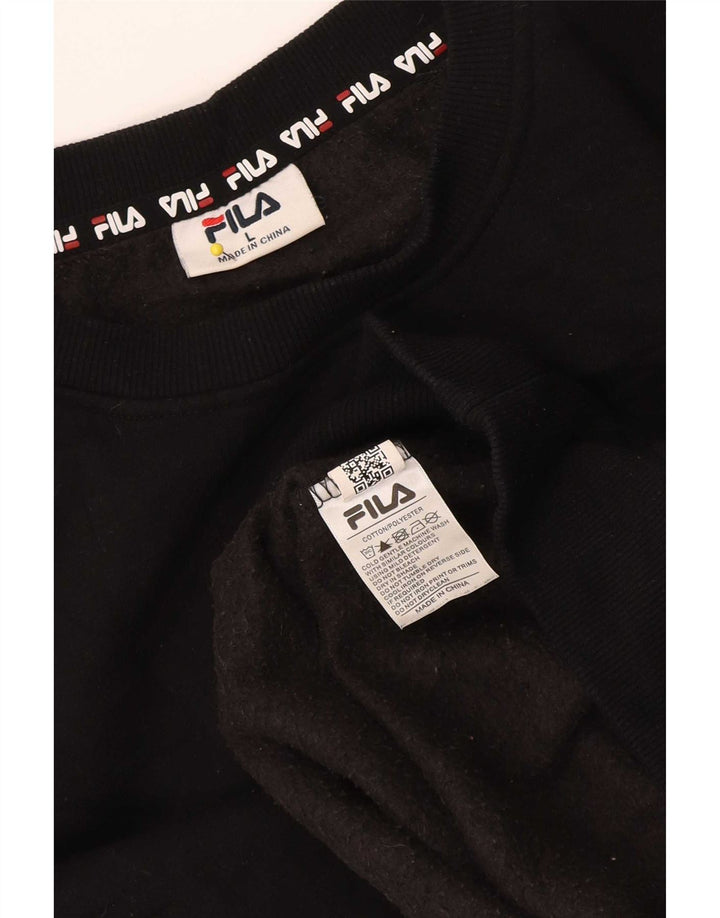 Felpa da donna Fila Jumper UK 14 Large Black Cotton