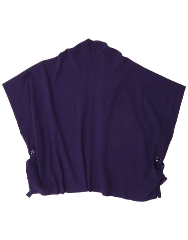 Maglione cardigan con mantella da donna Karen Millen UK 14 Viscosa blu navy medio
