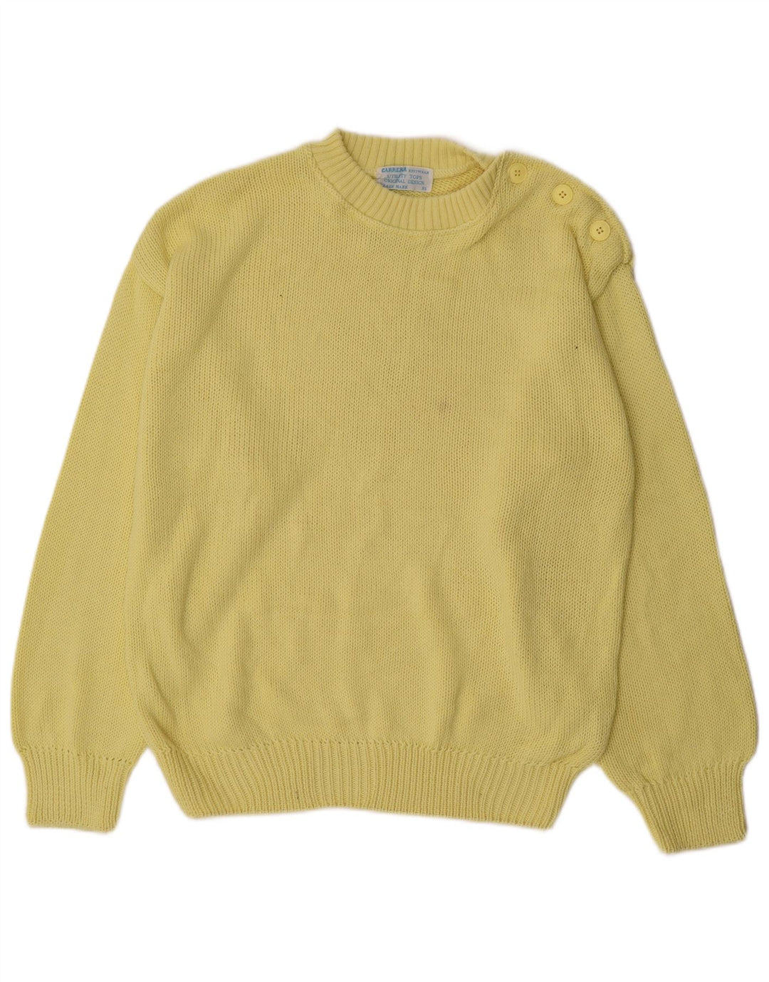 Maglione maglione girocollo da uomo Carrera XL in cotone giallo