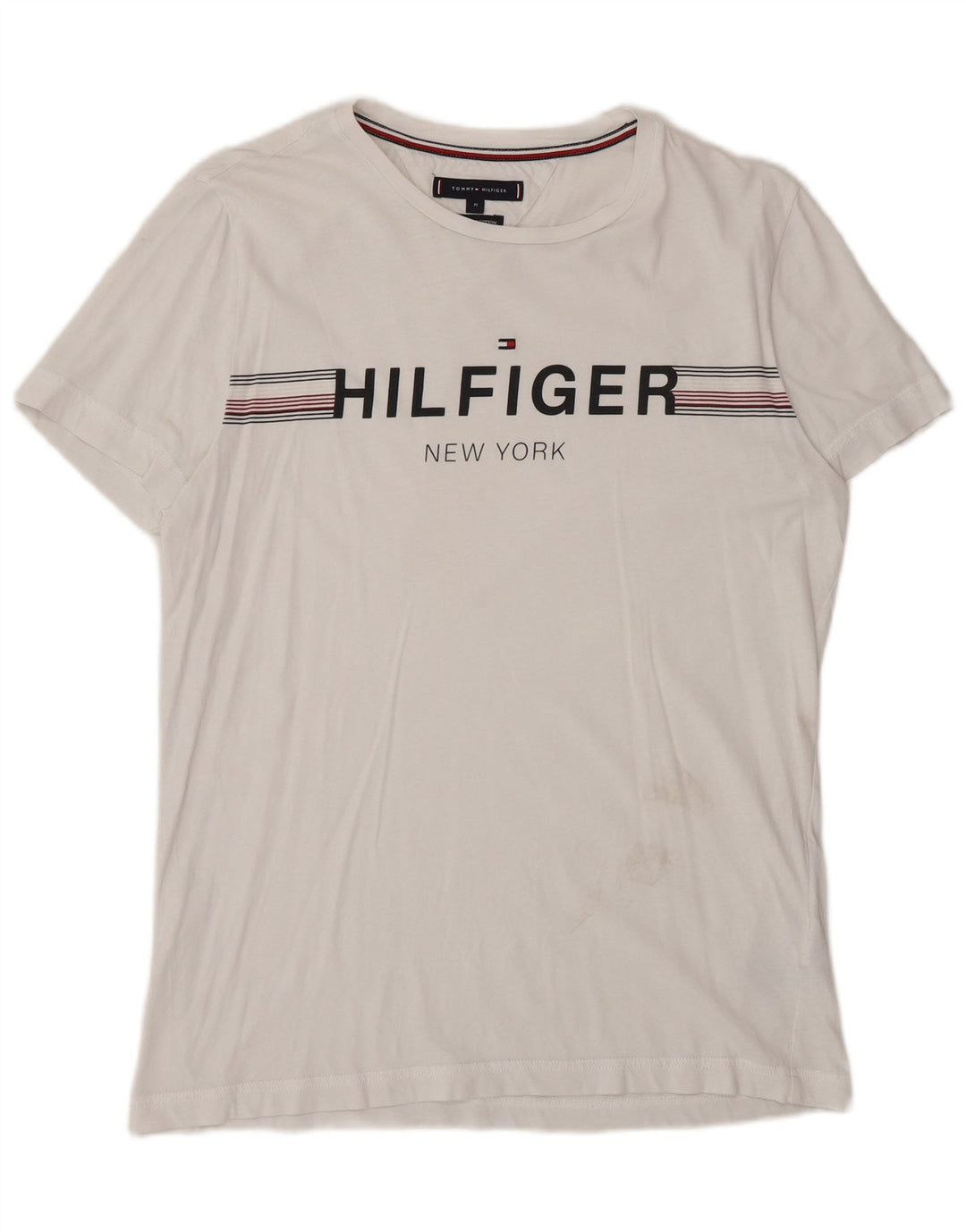 T-shirt grafica da uomo Tommy Hilfiger Top in cotone bianco medio