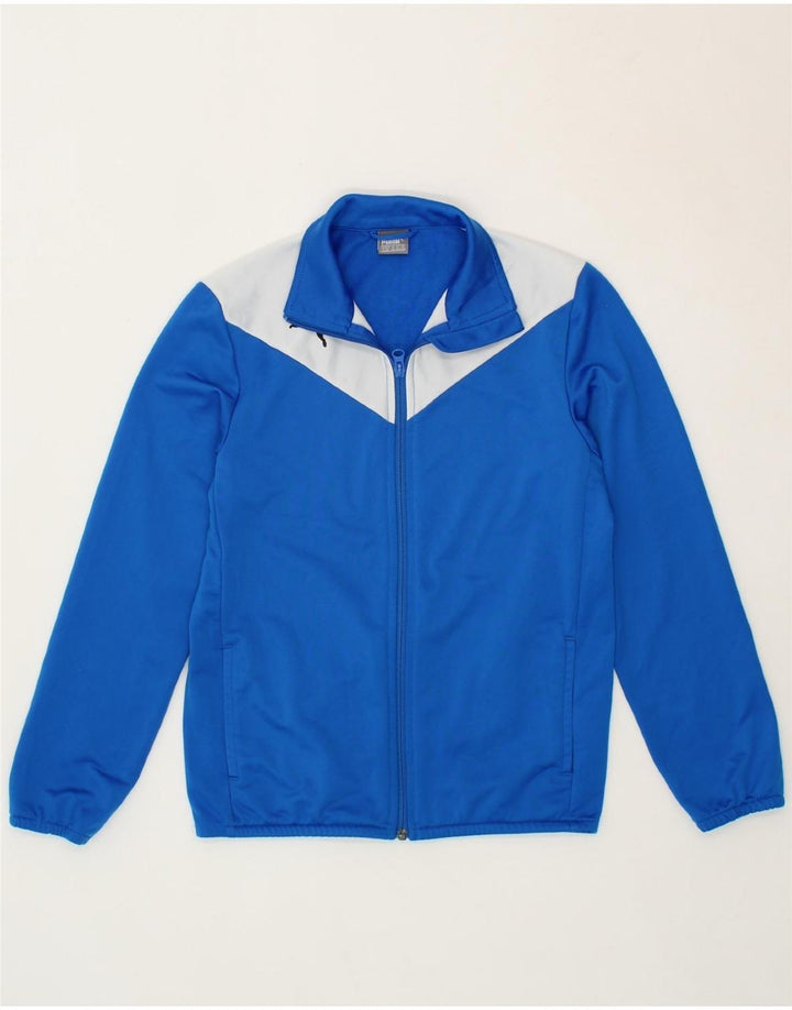 PUMA Boys Tracksuit Top Jacket 11-12 Years Large Blue Colourblock Vintage Puma and Second-Hand Puma from Messina Hembry 