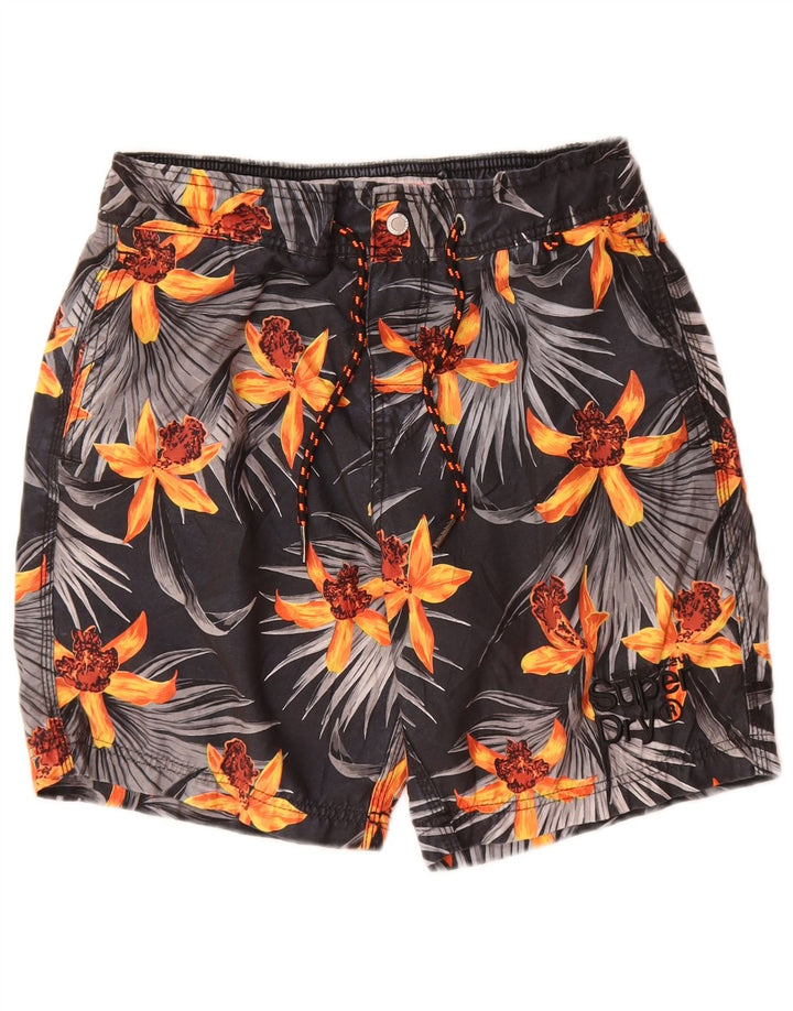 Pantaloncini da bagno da uomo Superdry Poliestere floreale grigio medio