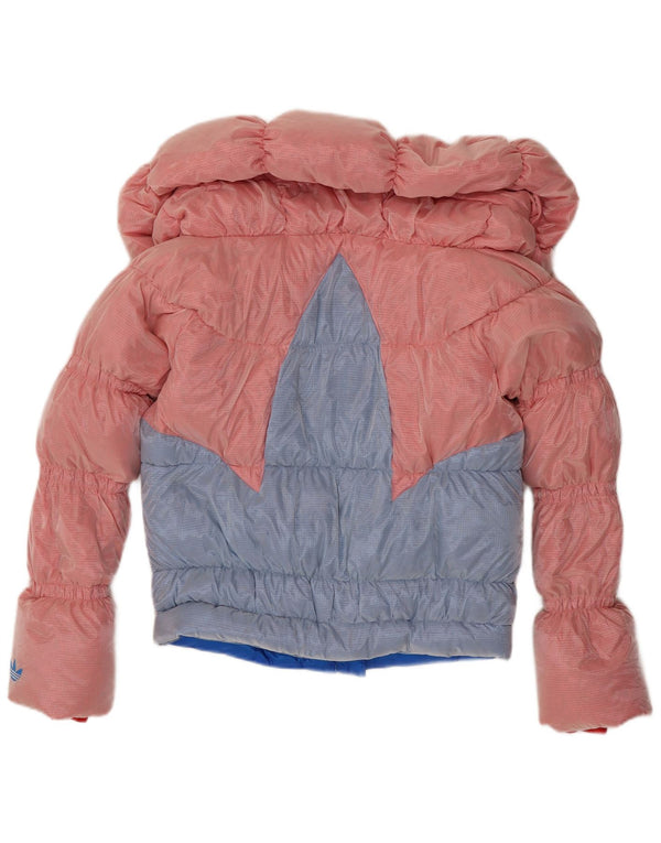 Giacca imbottita da donna Adidas UK 12 Medium Pink Colourblock in poliammide