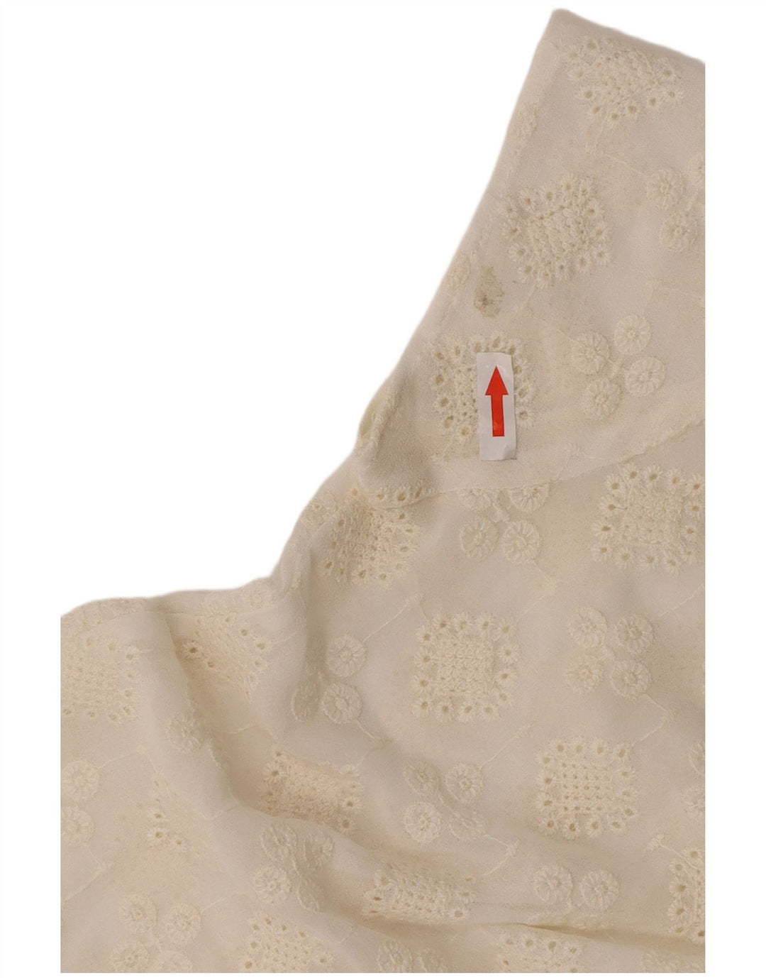 Top trasparente da donna Zara UK 10 piccolo poliestere floreale bianco sporco