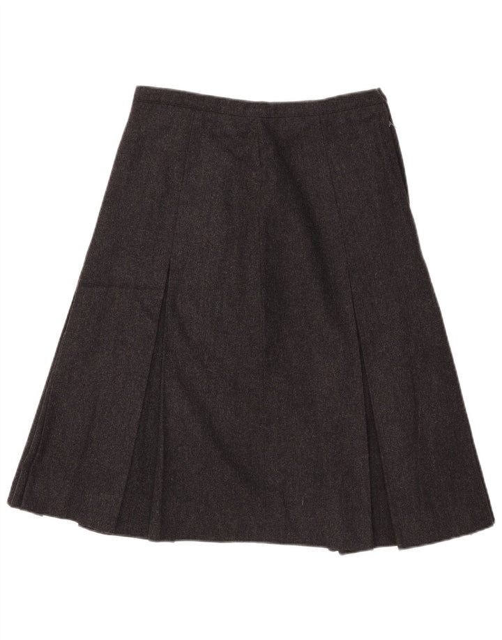 Gonna a pieghe vintage da donna W28 Grigio medio