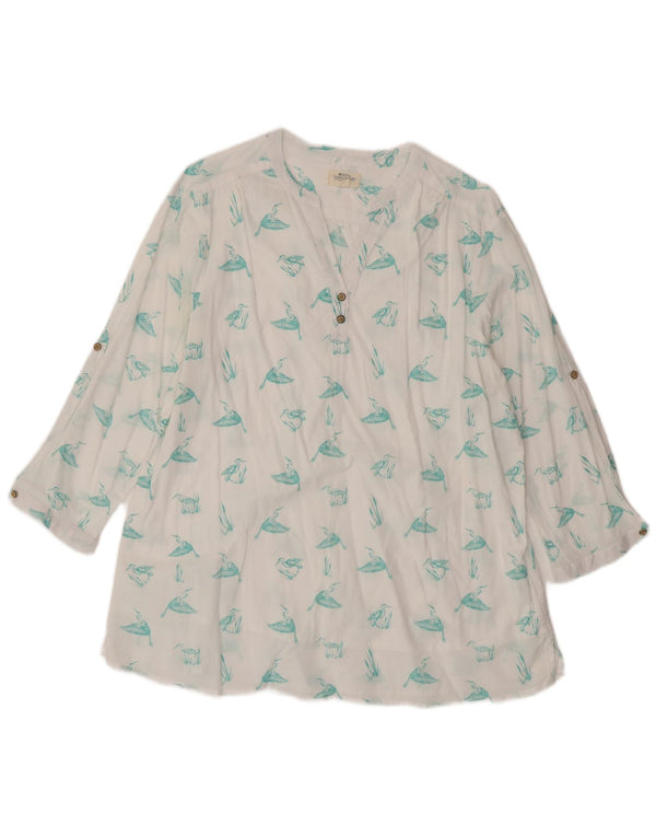 Mountain Warehouse Top tunica da donna con maniche a 3/4 UK 18 XL Bianco con stampa animalier